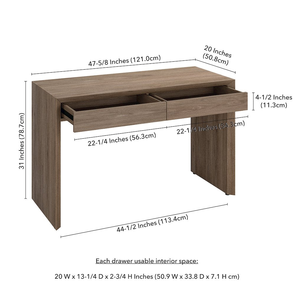 Pembroke 48'' Wide Rectangular Desk in Antiqued Gray Oak