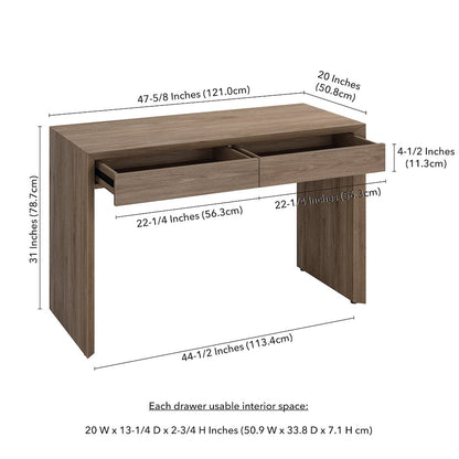 Pembroke 48'' Wide Rectangular Desk in Antiqued Gray Oak