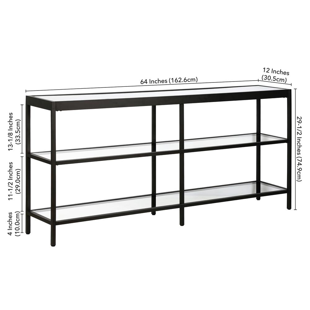 Alexis 64'' Wide Rectangular Console Table in Blackened Bronze