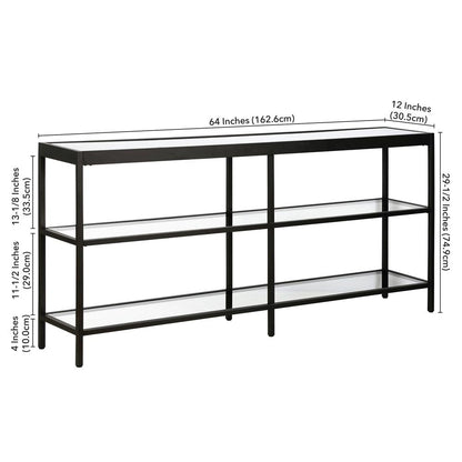 Alexis 64'' Wide Rectangular Console Table in Blackened Bronze