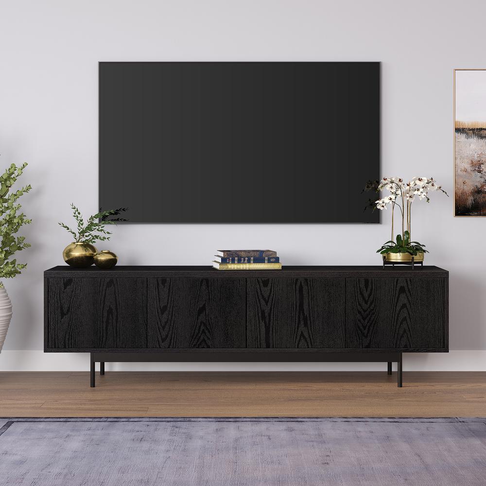 Abington Rectangular TV Stand for TV's up to 75" in Black Grain