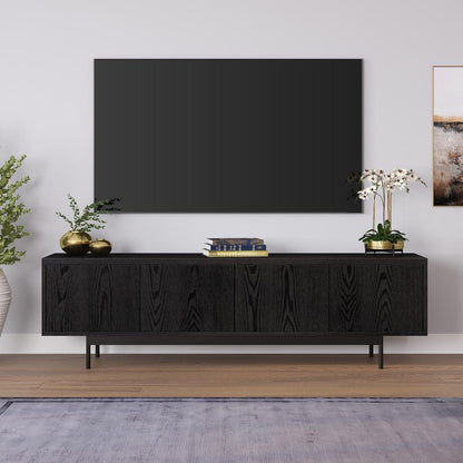 Abington Rectangular TV Stand for TV's up to 75" in Black Grain
