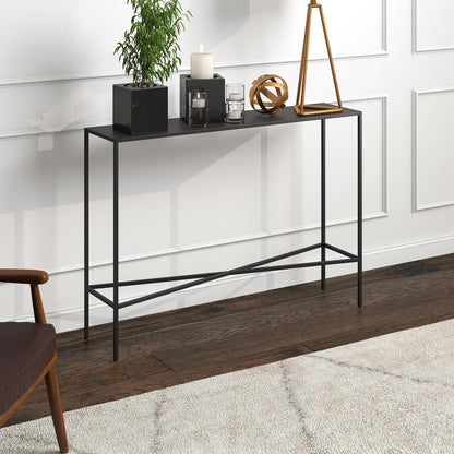 Henley 42'' Wide Rectangular Console Table with Metal Top in Blackened Bronze