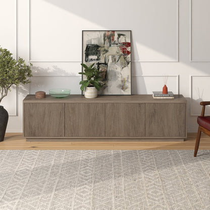 Hanson Rectangular TV Stand for TV's up to 85" in Antiqued Gray Oak