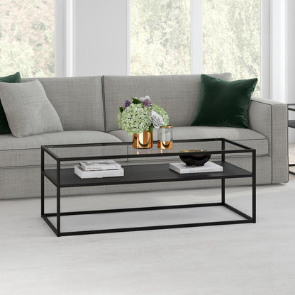 Ada 46'' Wide Rectangular Coffee Table in Blackened Bronze