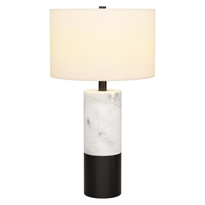Liana 24" Tall Table Lamp with Fabric Shade in Marble/Black/White