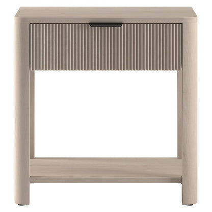 Henn&Hart 24" Fluted Modern Wooden Rectangular Nightstand, Side Table with a