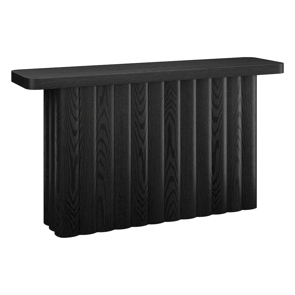 Henn&Hart 55'' Fluted Modern Rectangular Console Table, Ribbed Entryway Table