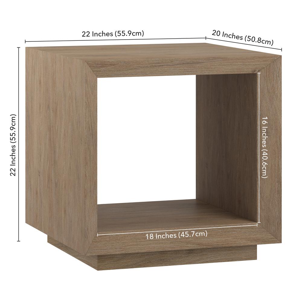 Tannen 22" Wide Rectangular Side Table in Antiqued Gray Oak