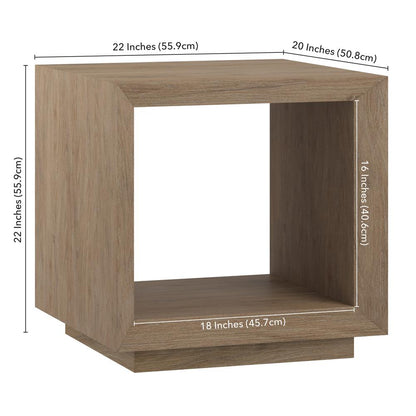 Tannen 22" Wide Rectangular Side Table in Antiqued Gray Oak