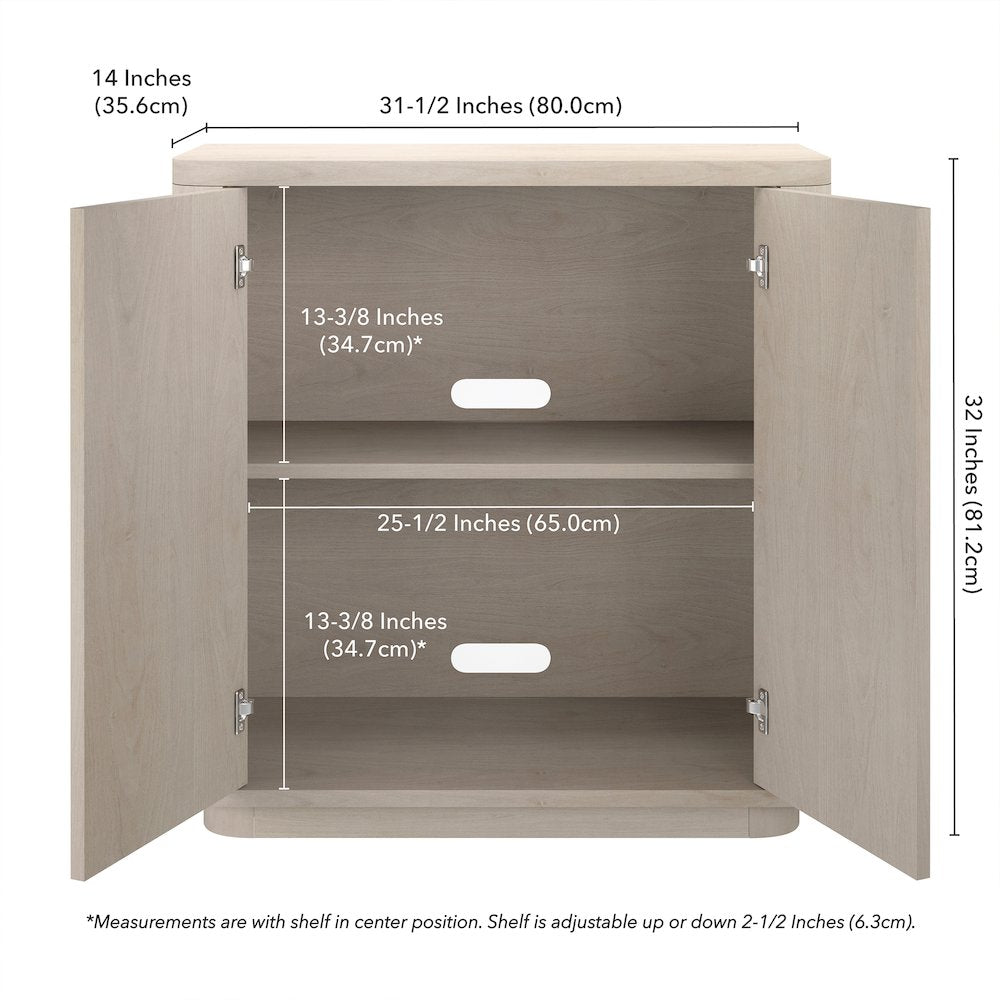 Plympton 32" Wide Rectangular Accent Cabinet in Alder White