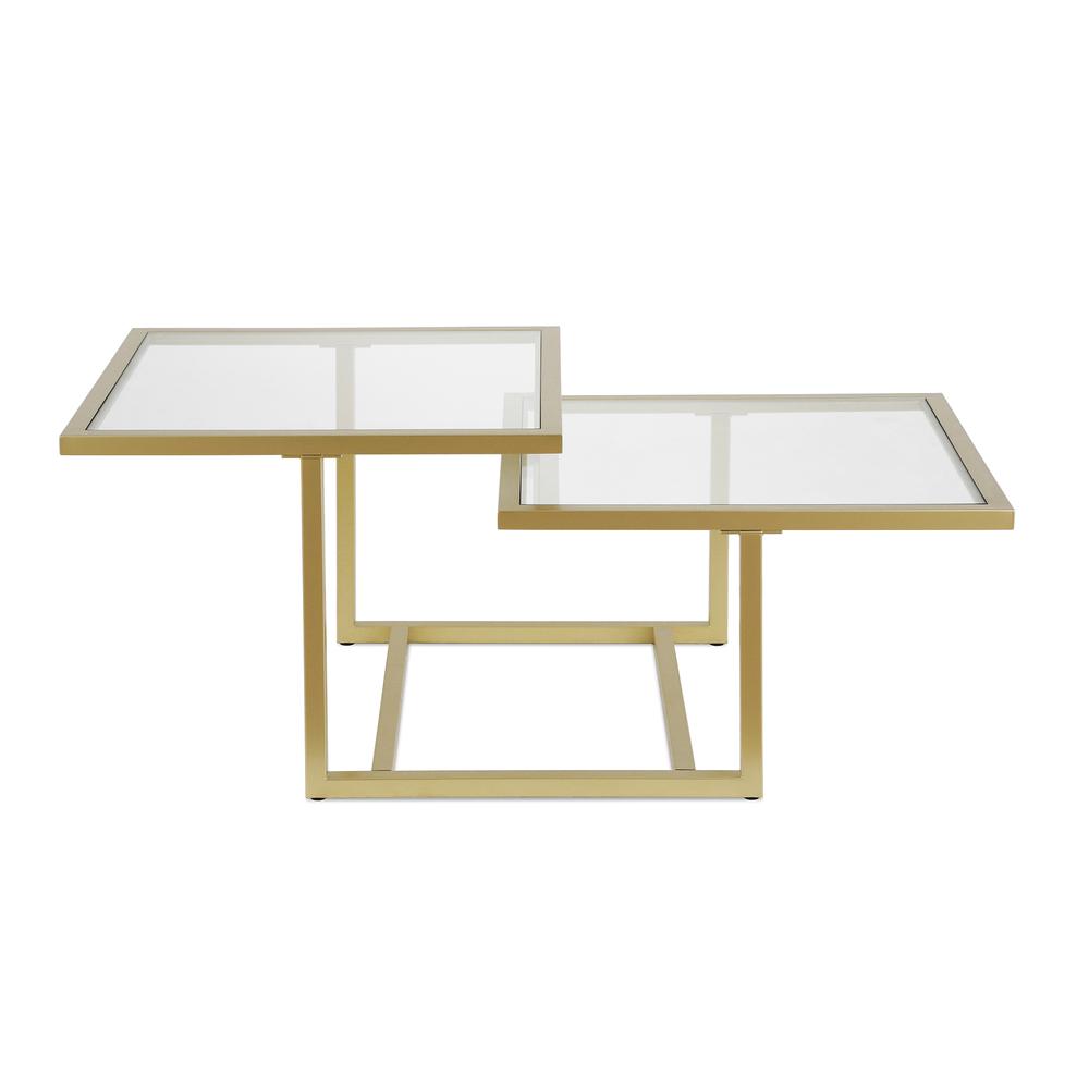 Amalie 43'' Wide Square Coffee Table in Brass