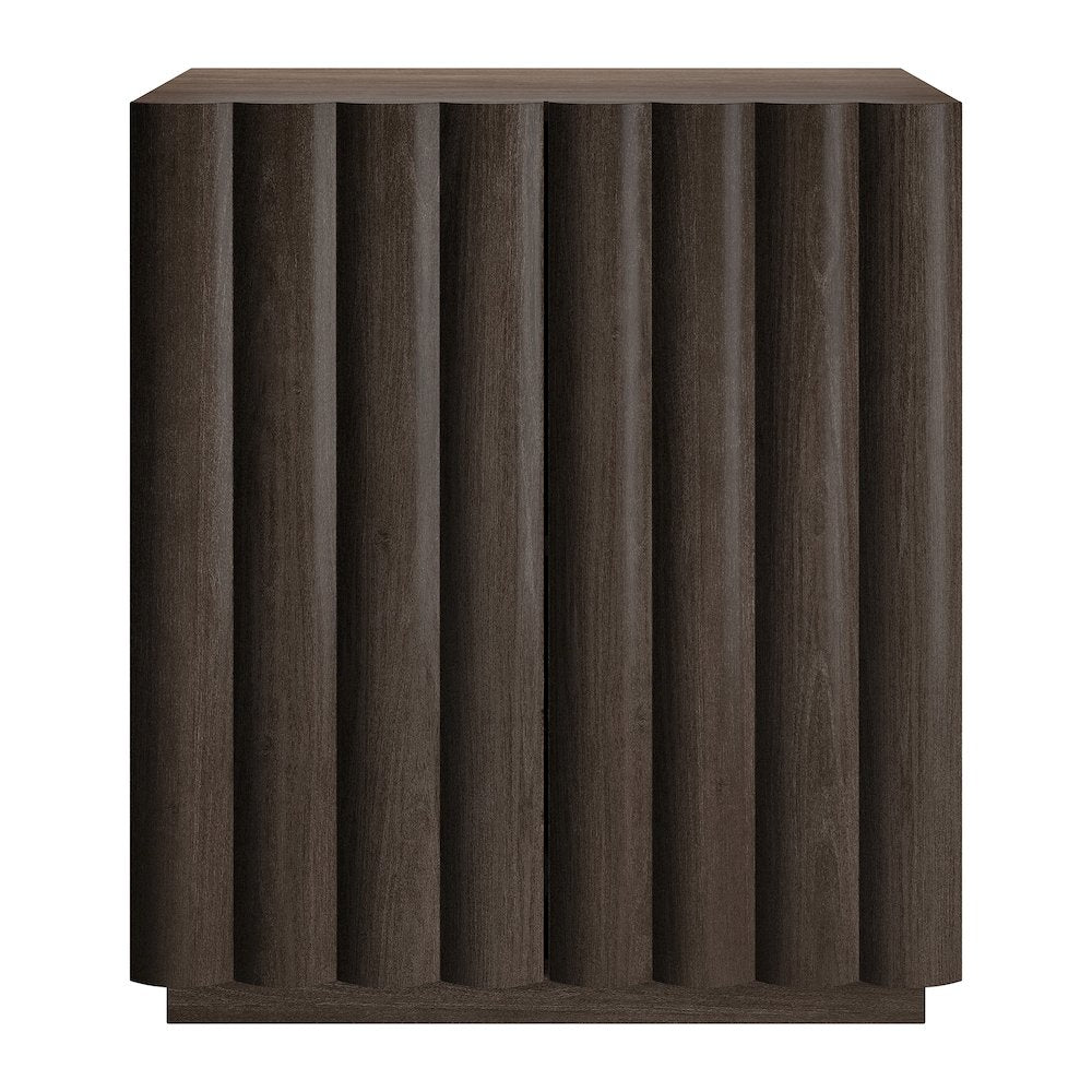 Henn&Hart 28'' Rectangular Fluted Accent Cabinet, Ribbed Sideboard Buffet