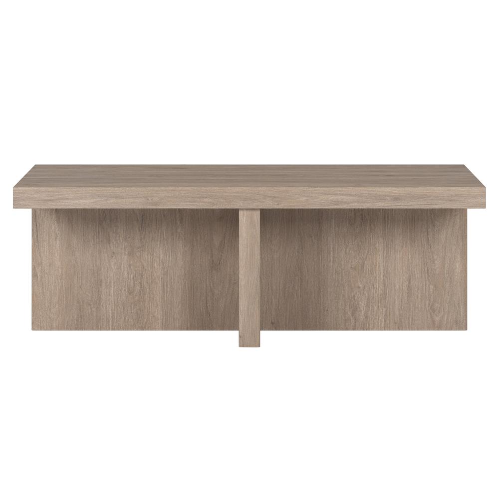Elna 44" Wide Rectangular Coffee Table in Antiqued Gray Oak