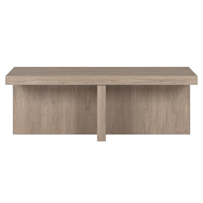Elna 44" Wide Rectangular Coffee Table in Antiqued Gray Oak