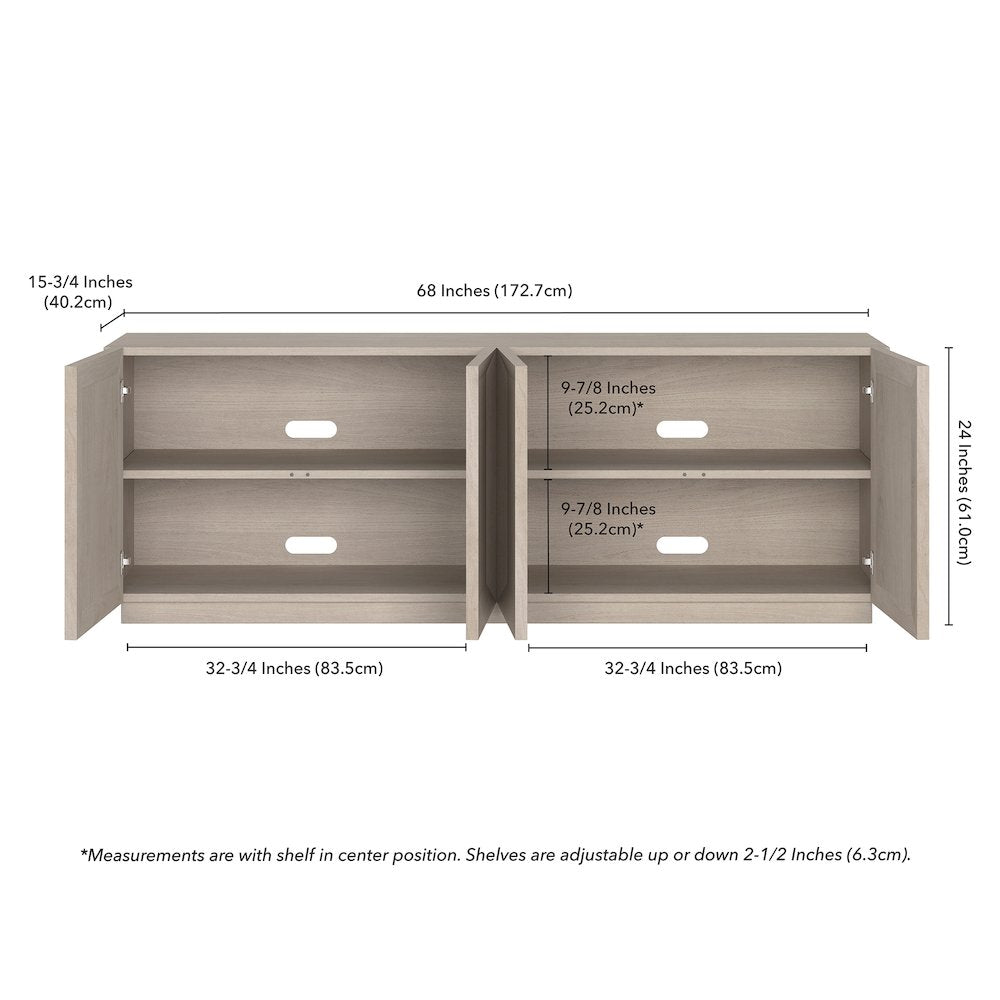 Morse Rectangular TV Stand for TV's up to 75" in Alder White