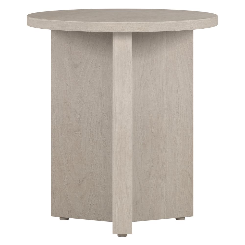Anders 20" Wide Round Side Table in Alder White