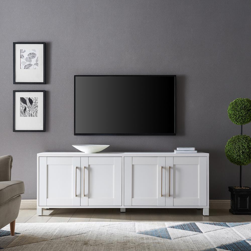 Chabot Rectangular TV Stand for TV's up to 80" in White