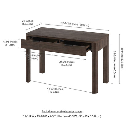 Lonsdale 48'' Wide Rectangular Desk in Alder Brown