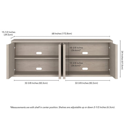 Savin Rectangular TV Stand for TV's up to 75" in Alder White