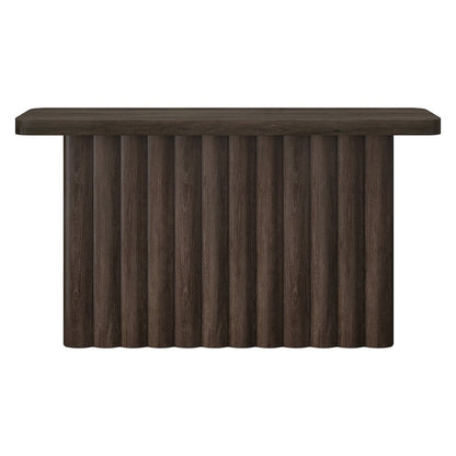 Henn&Hart 55'' Fluted Modern Rectangular Console Table, Ribbed Entryway Table