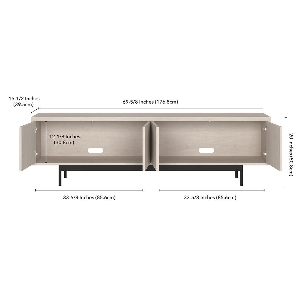 Abington Rectangular TV Stand for TV's up to 75" in Alder White