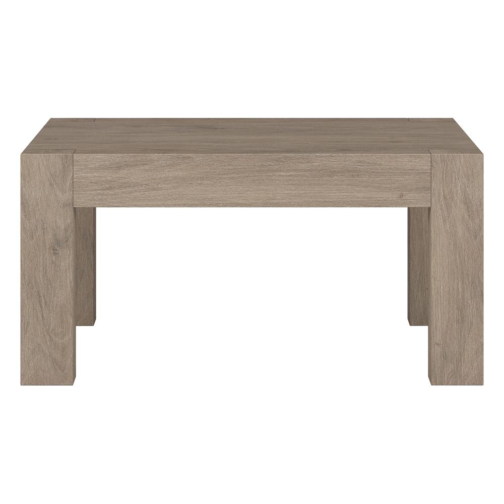 Langston 34" Wide Square Coffee Table in Antiqued Gray Oak