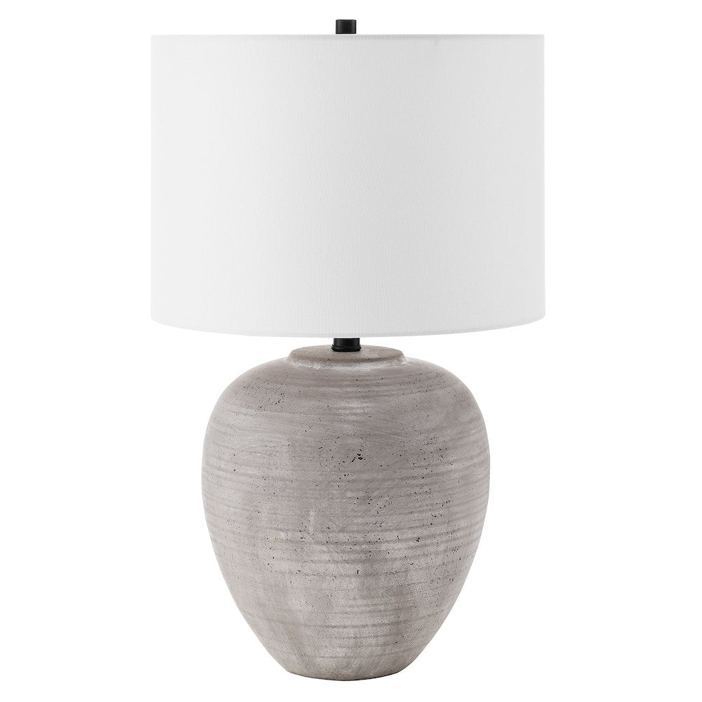 Shira 23" Tall Ceramic Table Lamp with Fabric Shade in Cool Terracotta/White