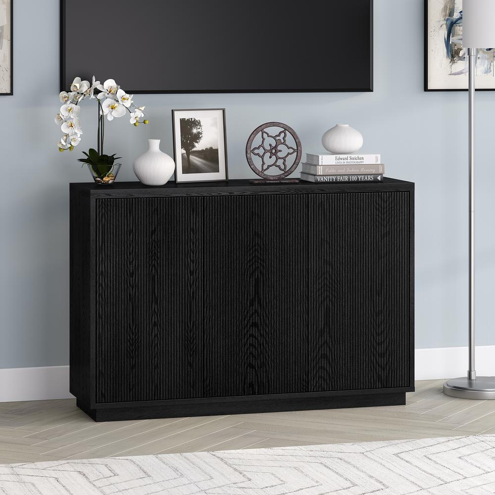 Alston 48" Wide Rectangular Buffet Table in Black Grain