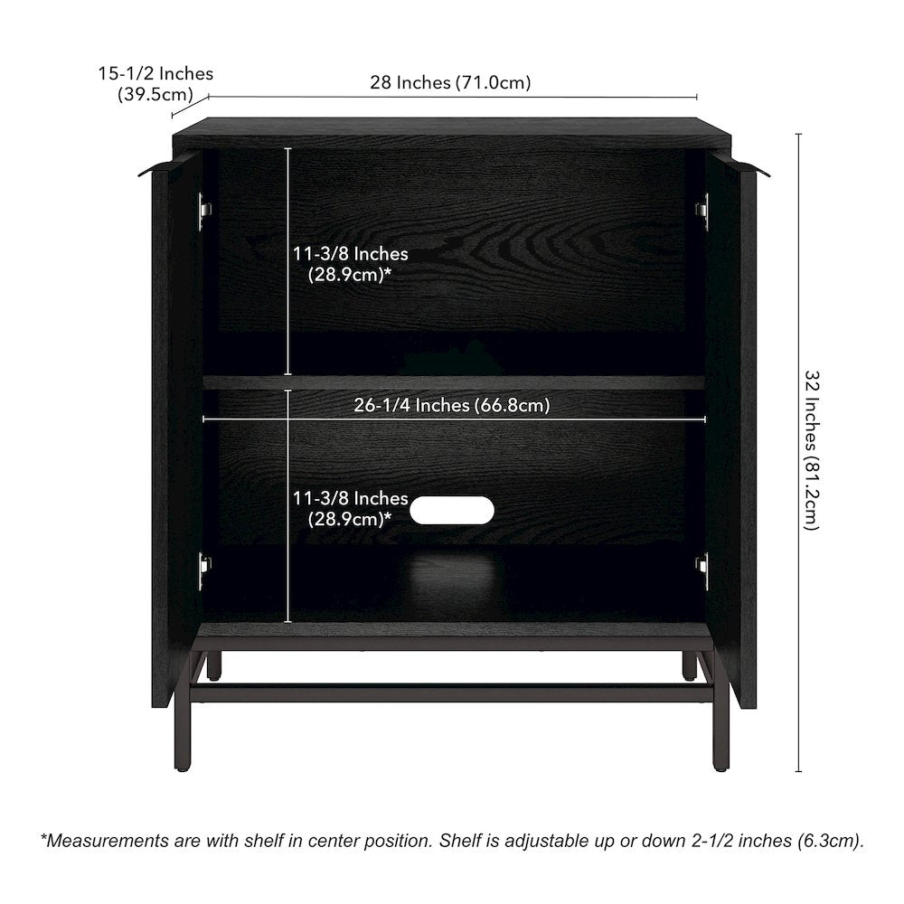 Montello 28" Wide Rectangular Accent Cabinet in Black Grain
