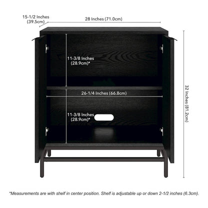 Montello 28" Wide Rectangular Accent Cabinet in Black Grain
