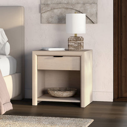 Henn&Hart 24" Modern Wooden Rectangular Nightstand, Side Table with Storage