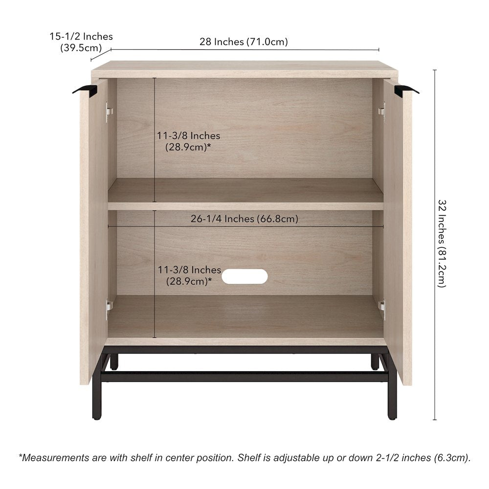 Montello 28" Wide Rectangular Accent Cabinet in Alder White
