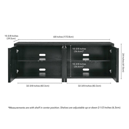 Kai Rectangular TV Stand for TV's up to 75" in Black Grain