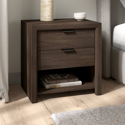 Henn&Hart 24" Modern Rectangular Nightstand, Side Table with 2 Storage Drawers
