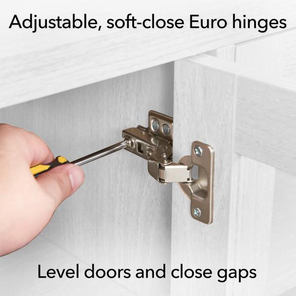 Julian Rectangular TV Stand with Crystal Fireplace for TV's up to 80" in White