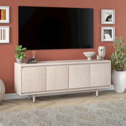 Duran Rectangular TV Stand for TV's up to 75" in Alder White