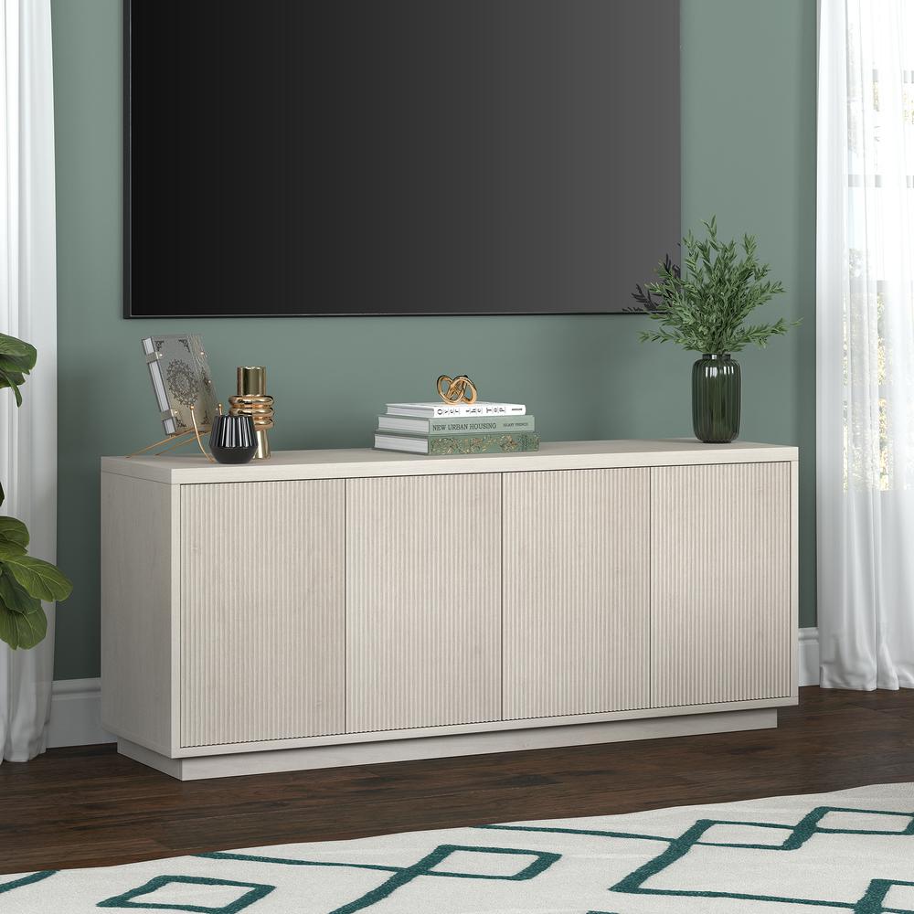 Hanson Rectangular TV Stand for TV's up to 65" in Alder White