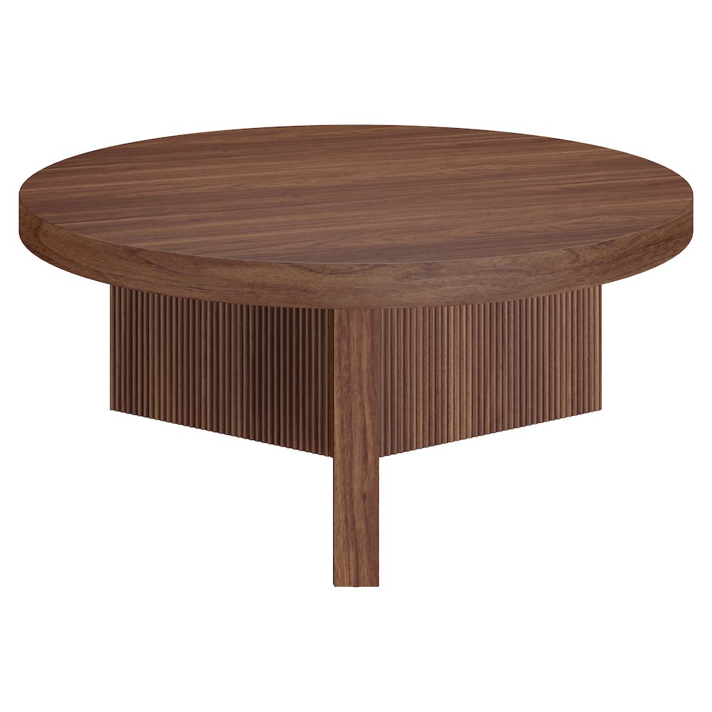 Holm 36" Wide Round Coffee Table in Satin Walnut
