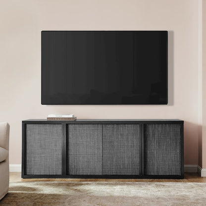 Kai Rectangular TV Stand for TV's up to 75" in Black Grain