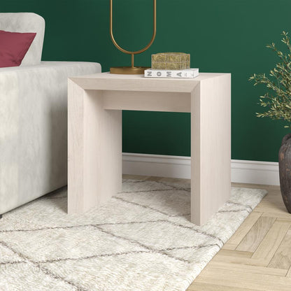 Oswin 22" Wide Rectangular Side Table in Alder White