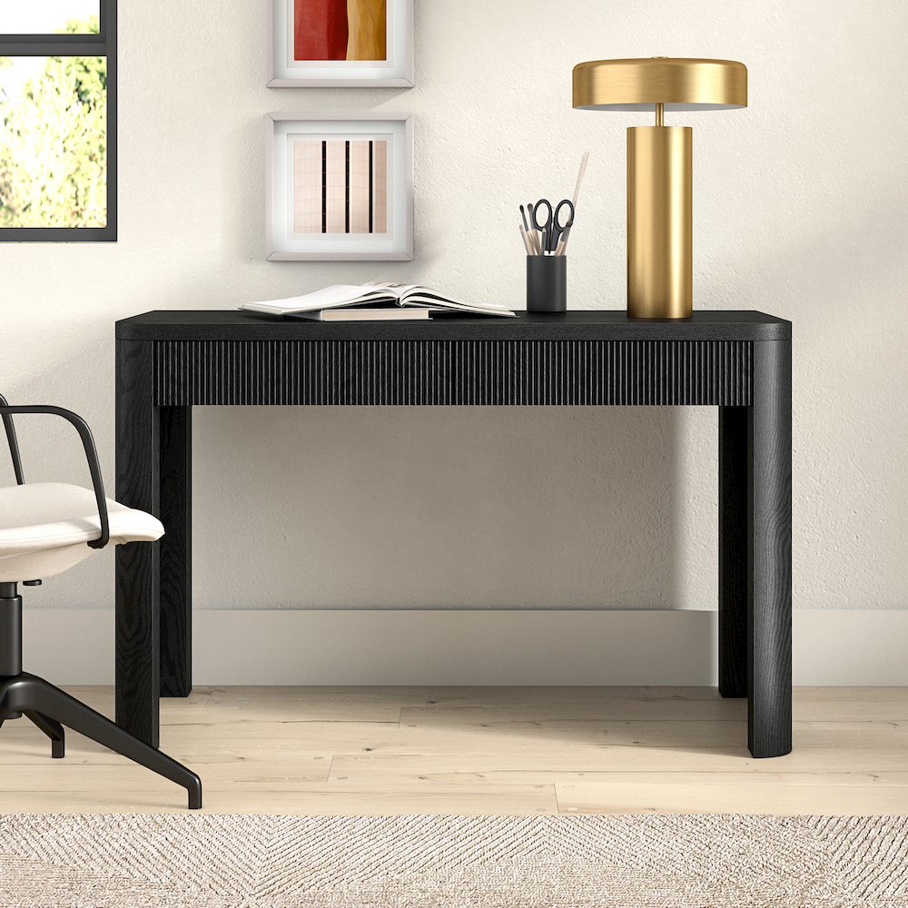 Palmera 47.5" Wide Rectangular Desk in Black Grain