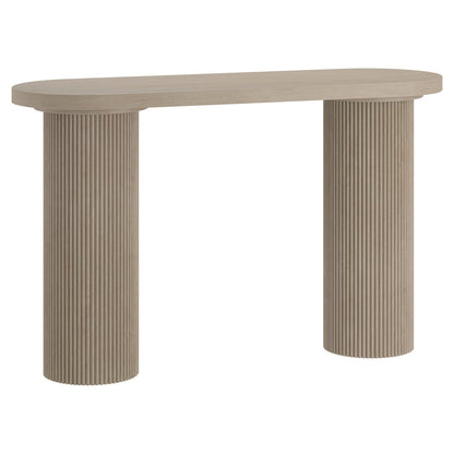 Henn&Hart 55" Wooden Rectangular Fluted Console Table, Ribbed Entryway Table