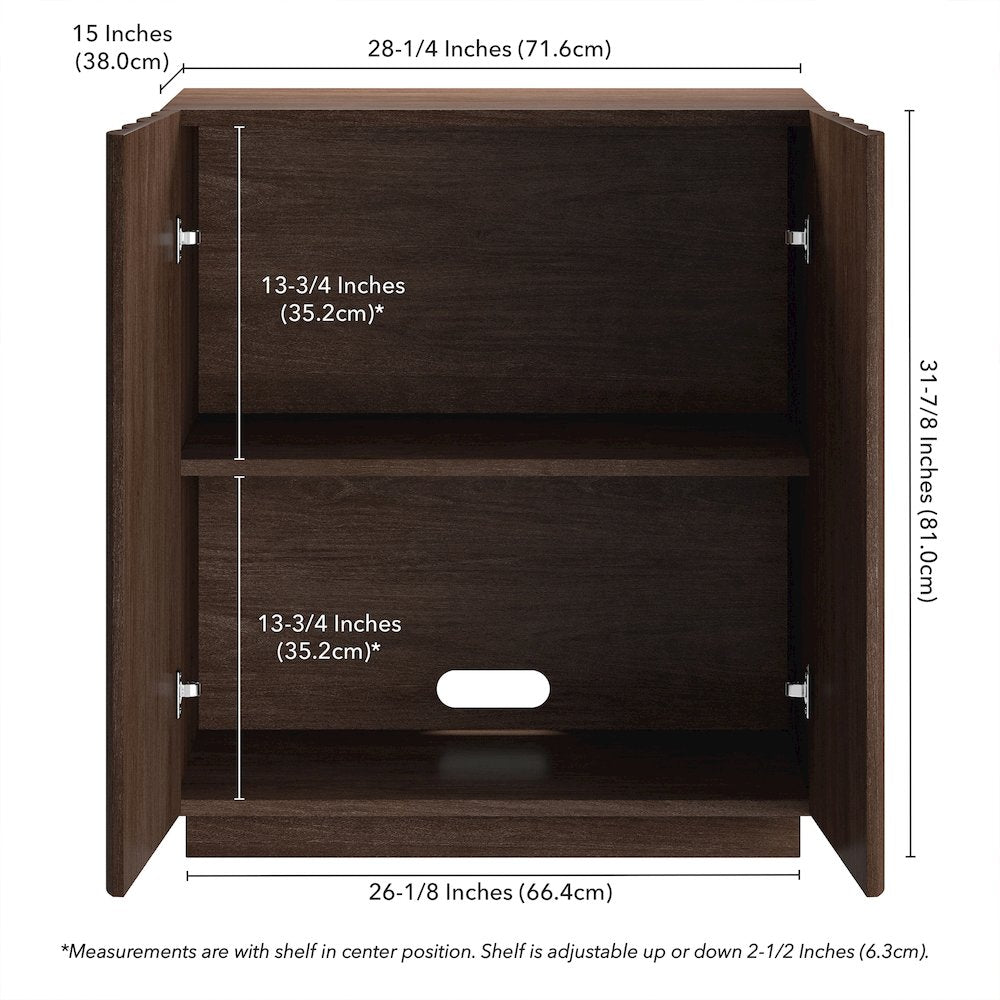Henn&Hart 28'' Rectangular Fluted Accent Cabinet, Ribbed Sideboard Buffet