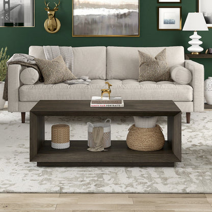 Tannen 48" Wide Rectangular Coffee Table in Alder Brown