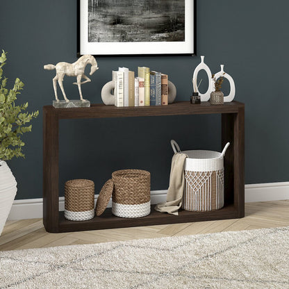 Kellan 52" Wide Rectangular Console Table in Alder Brown