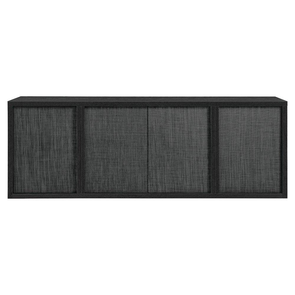 Kai Rectangular TV Stand for TV's up to 75" in Black Grain