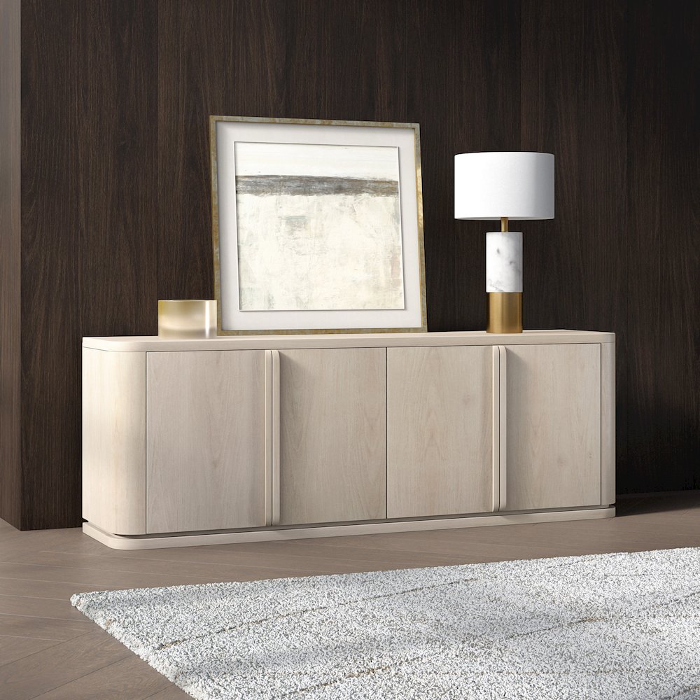 Vance Rectangular TV Stand for TV's up to 78" in Alder White
