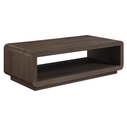Henn&Hart 48" Modern Rectangular Coffee Table with Open Storage Shelf for
