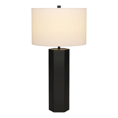 Henn&Hart 27.5" Modern 1-Light Table Lamp with White Fabric Drum Shade for